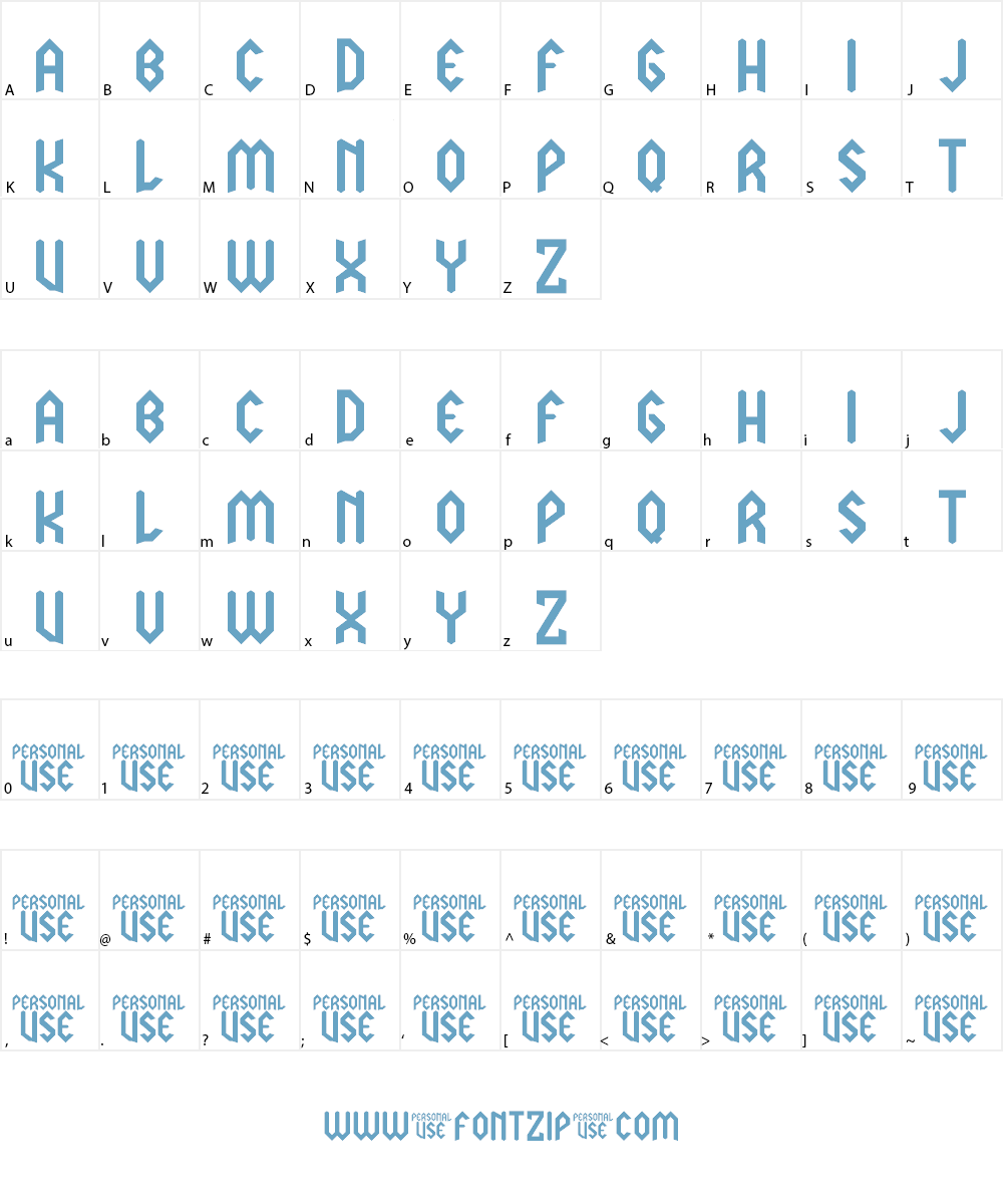 LJ Power Metal PERSONAL USE Font Character